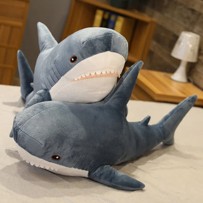 45/60/80cm Cute Shark Plush Toy Soft Stuffed Speelgoed Animal Reading Pillow for Birthday Gifts Cushion Doll Gift