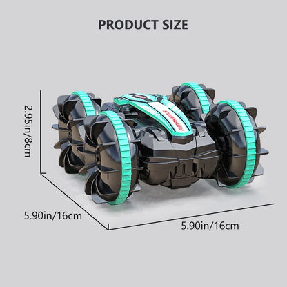 Amphibious Remote Control Car, 2.4 Ghz Land Water Rc Boat Stunt Car with 360° Rotation, Dual Control Mode Beach Pool Truck, Outdoor Toys for Boys Teens Adults Birthday