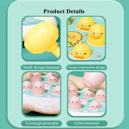 Duck/Frog/Pig Baby Toy Montessori Learning Game Educational Puzzle Gift for 12 24 Months Toddler Boy/Girl with Hammer Pig