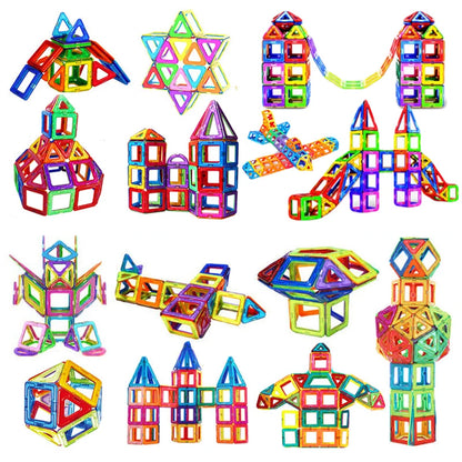 Magnetic Tiles, Building Blocks Big Size and Mini Size DIY Magnets Toys for Kids Designer Construction STEM Set Gifts for Children Toys