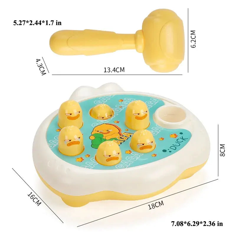 Duck/Frog/Pig Baby Toy Montessori Learning Game Educational Puzzle Gift for 12 24 Months Toddler Boy/Girl with Hammer Pig