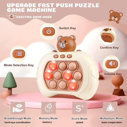 Upgraded Electronic Pop-Push Childrens Press Handle Fidget Toy Quick Push Game Squeeze Relief Toys Whac-A-ole Toys Sensory Toys