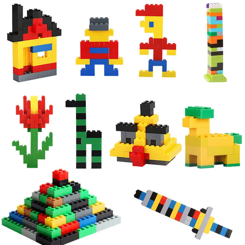 Creative Building Blocks,1000 DIY Bulk Set Urban Classic Creative Building Blocks Compatible with Legos Baseplate Sets Kids Party Favors Gifts