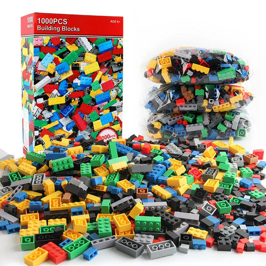 Creative Building Blocks,1000 DIY Bulk Set Urban Classic Creative Building Blocks Compatible with Legos Baseplate Sets Kids Party Favors Gifts