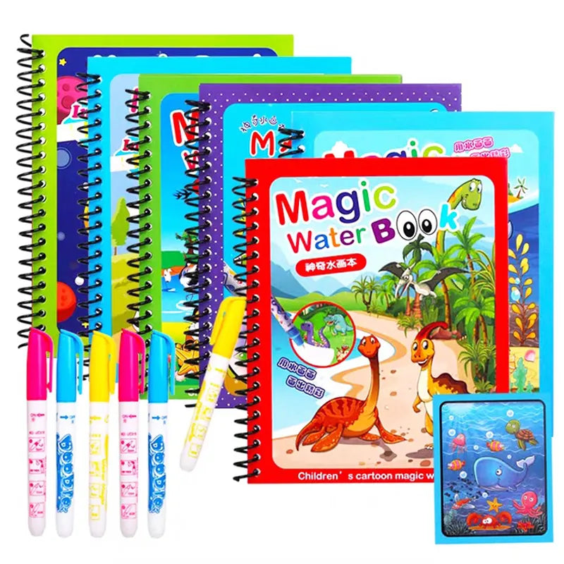 Magical Book Water Drawing Montessori Toys Reusable Coloring Book Magic Water Drawing Book Sensory Early Educational Toys for Kids