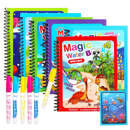 Magical Book Water Drawing Montessori Toys Reusable Coloring Book Magic Water Drawing Book Sensory Early Educational Toys for Kids